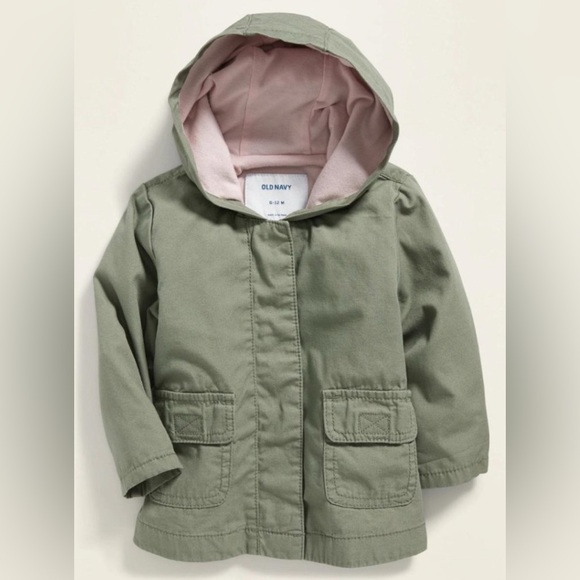 Old Navy Other - Old Navy Kids Green and Pink Hooded Jacket